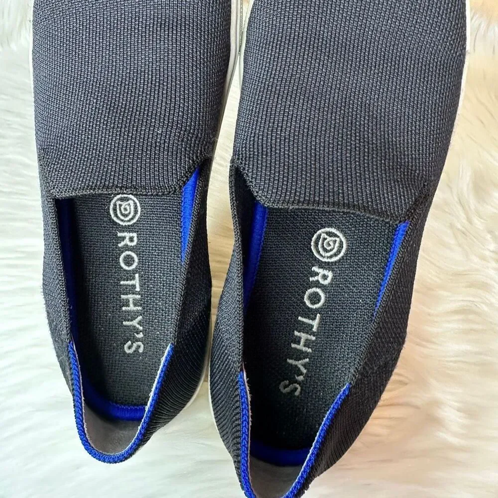Rothy's The Original Slip On Sneakers Black Size 8